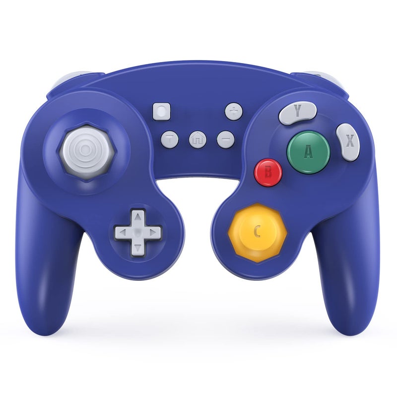 EXLENE Gamecube Controller Switch, Wireless Switch Pro Controller for Nintendo Switch/Lite/PC/Android/Ios/Steam, Support Wake Up, Motion, Adjustable Vibration, Turbo & Auto Turbo (Upgraded,Blue) - Image 1
